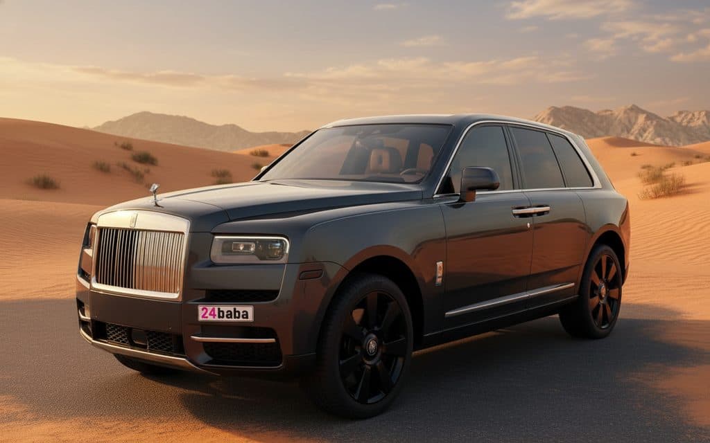 RollsRoyce Cullinan 2025 Dark Gray front view with headlights