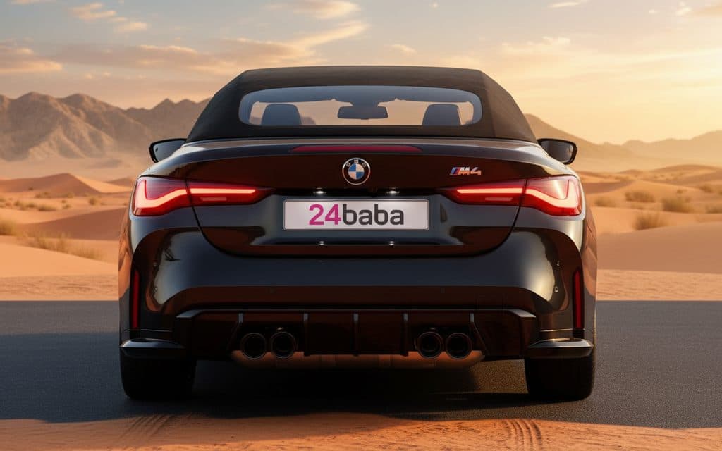 Bmw 430 2024 Black rear view showing taillights