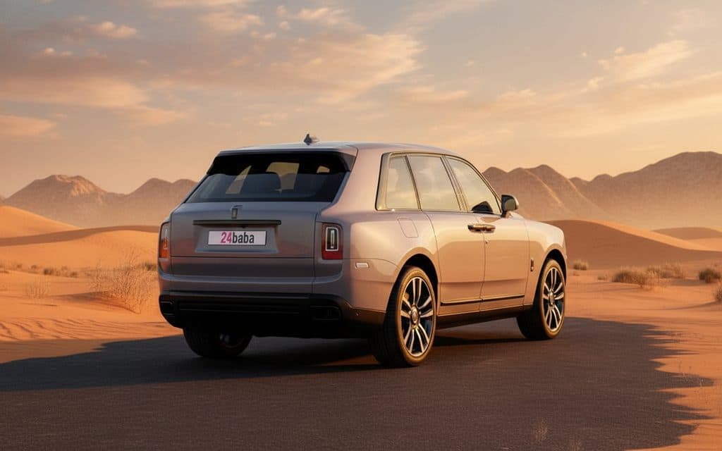 RollsRoyce Cullinan 2024 Silver rear view showing taillights