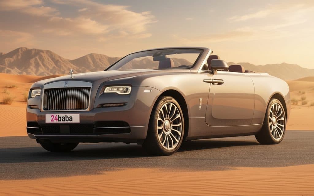 Rolls-Royce Dawn 2025 Grey front view with headlights