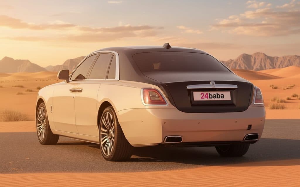 RollsRoyce Ghost 2023 Grey rear view showing taillights