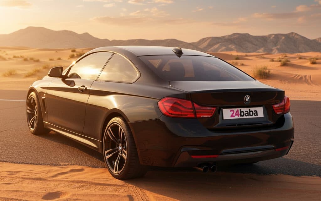 Bmw 430 2025 Black rear view showing taillights