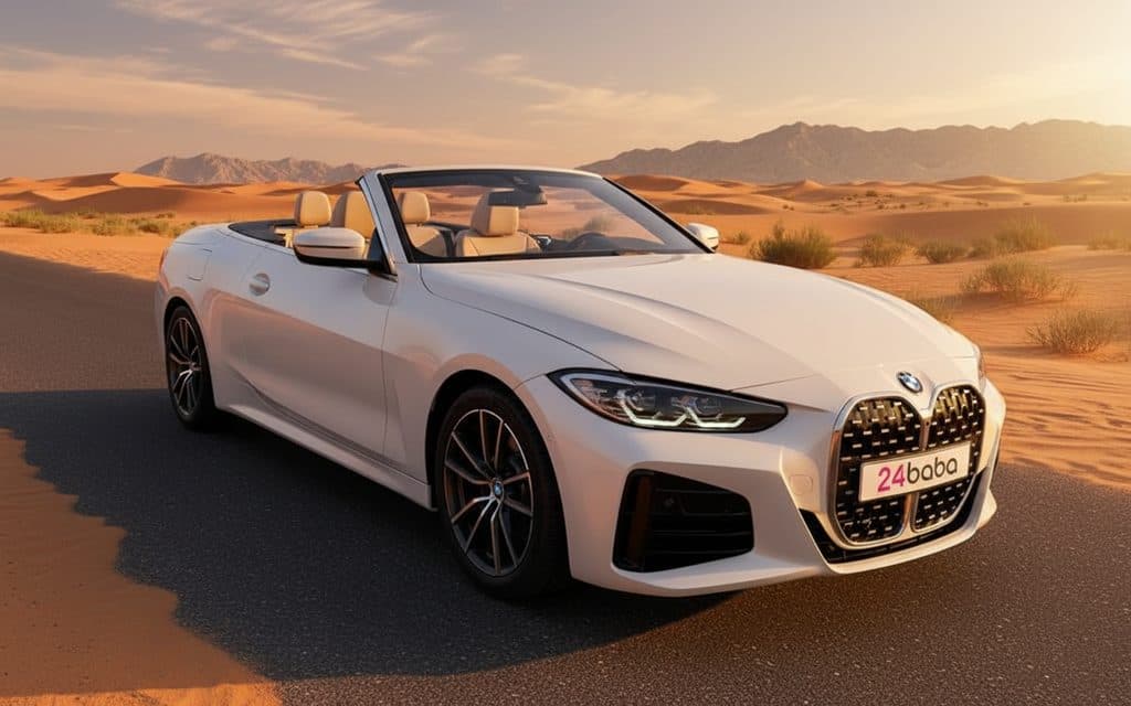 Bmw 430 2023 White rental in Dubai