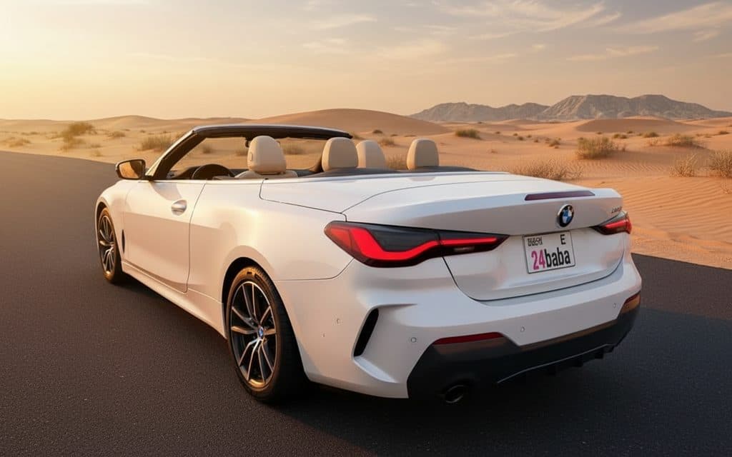 Bmw 430 2023 White rear view showing taillights
