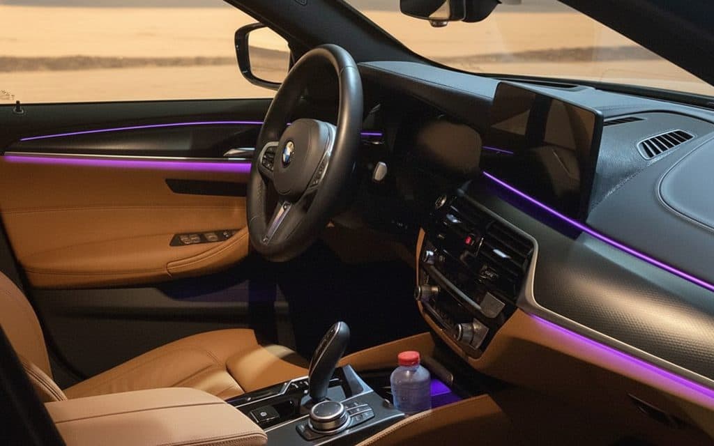 Bmw 520 2021 interior view showing trim