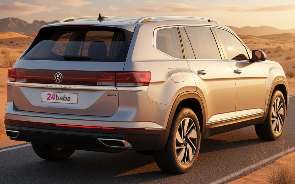 Volkswagen Teramont 2025 Silver rear view showing taillights – rental in Dubai