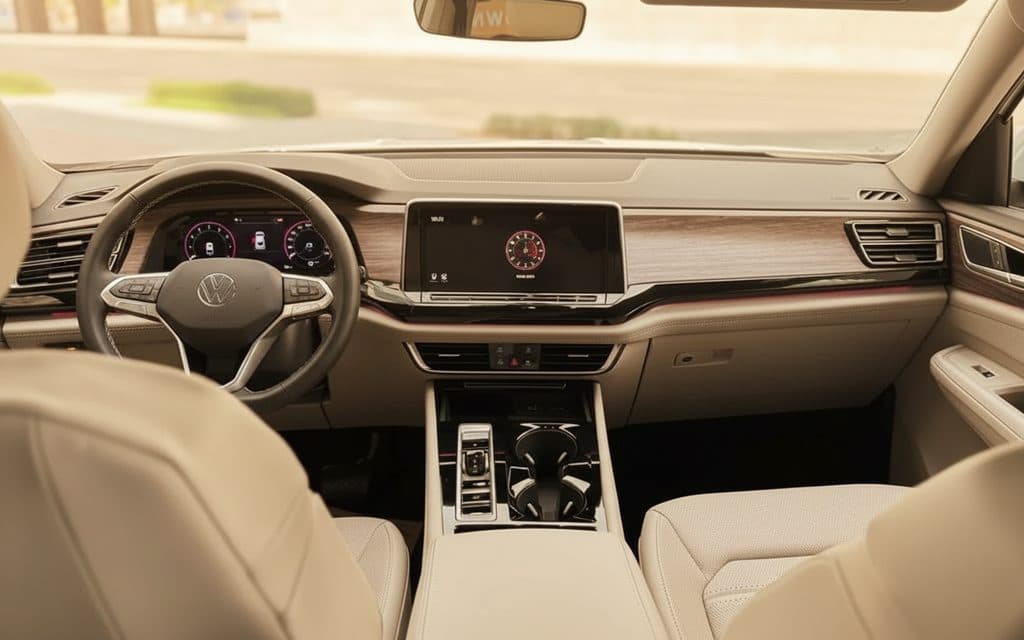 Volkswagen Teramont 2025 interior view showing trim – rental in Dubai
