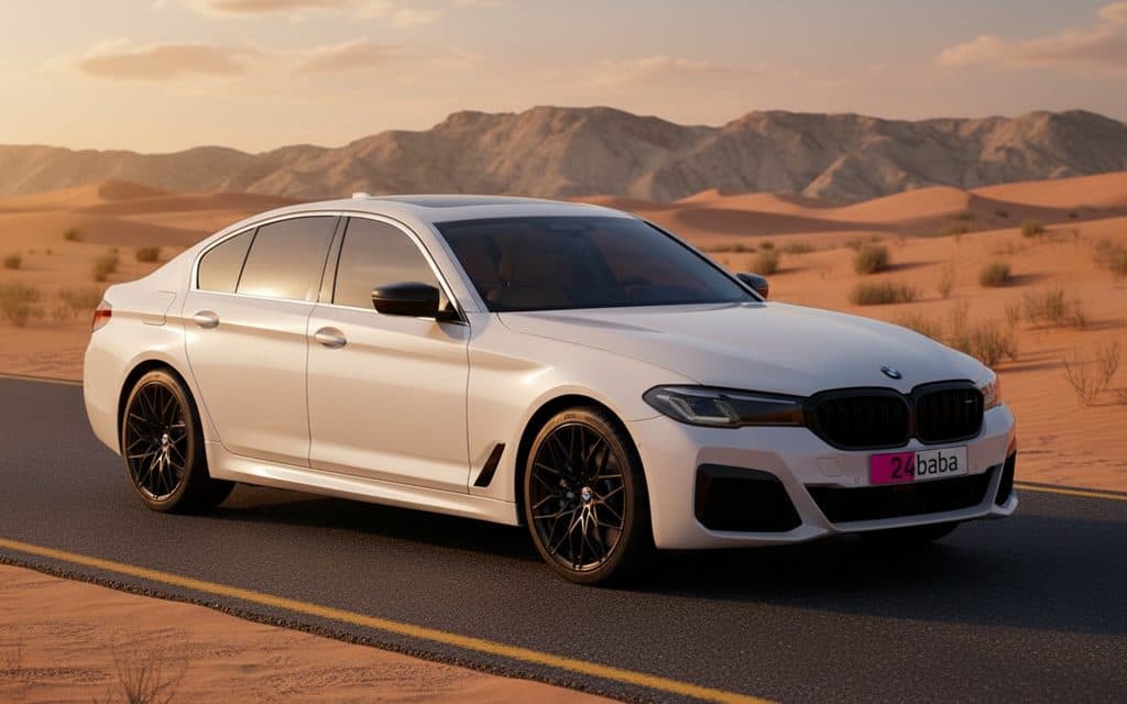 Hire Bmw 520 2022 White in Dubai