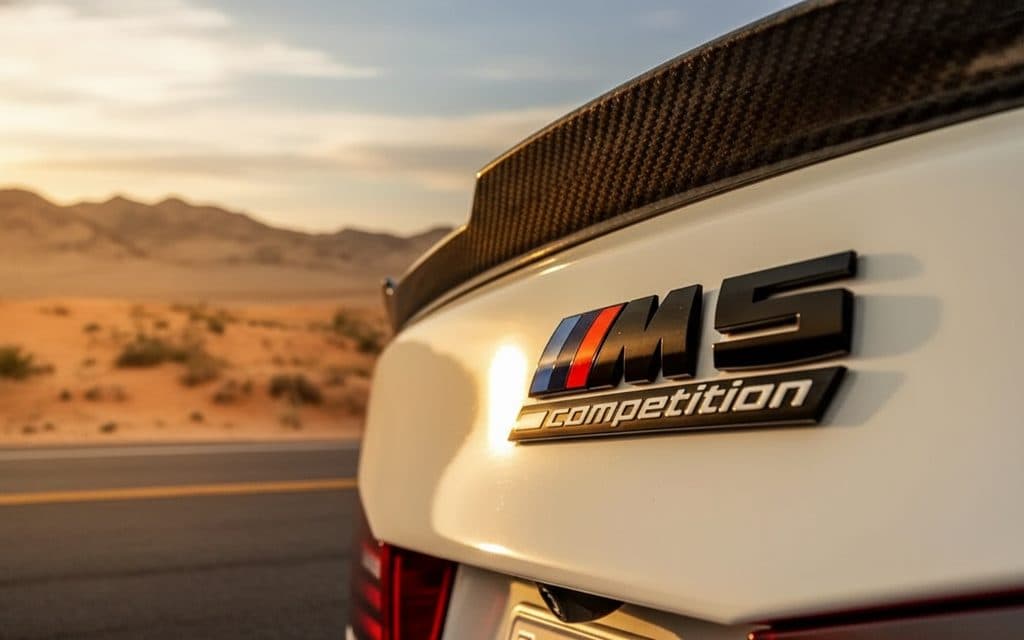 Bmw 530 2020 White rear view showing taillights