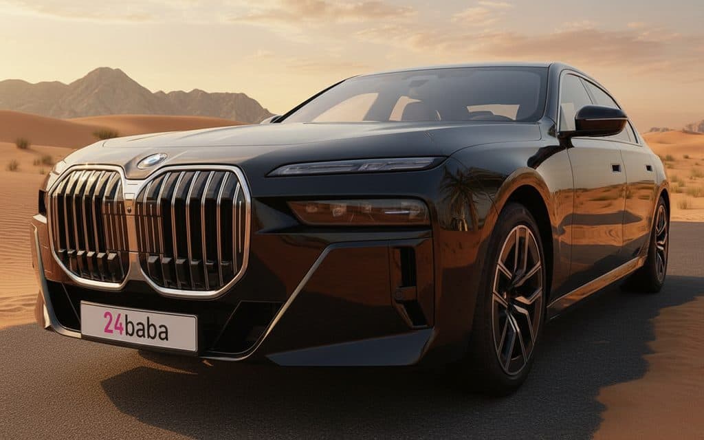 Bmw 735 2024 Black rental in Dubai