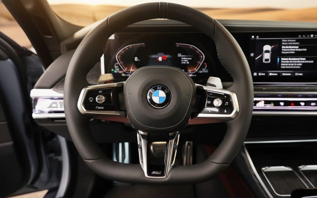 Bmw 740 2024 interior view showing trim