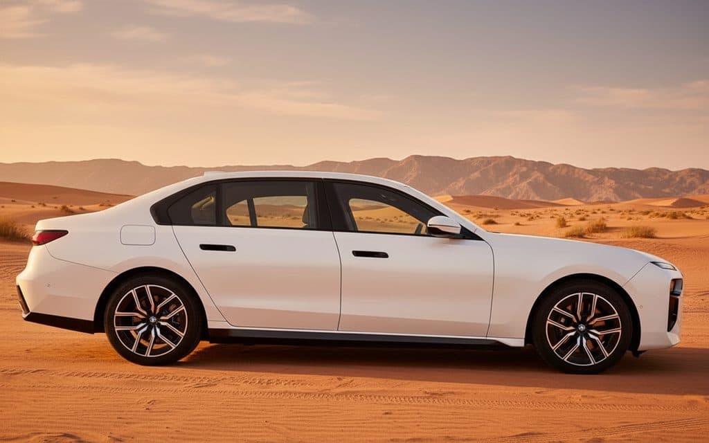 Bmw 740 2023 White side profile