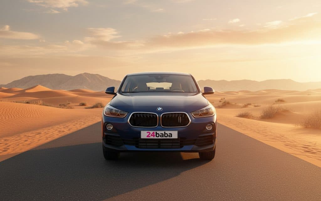 Bmw X2 2022 Blue front view with headlights