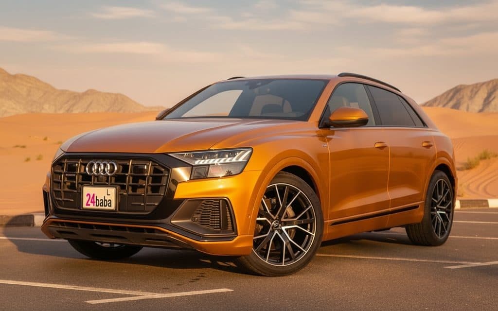 Audi Q8 2021 Gold cover image – rental in Dubai