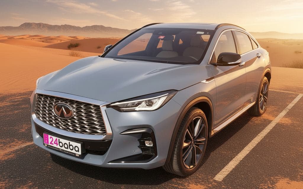 Infiniti Qx55 2023 Blue cover image – rental in Dubai