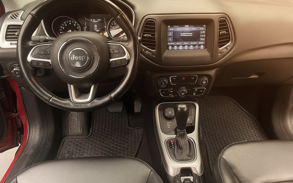 Jeep Compass 2020 dashboard and infotainment – rental in Dubai