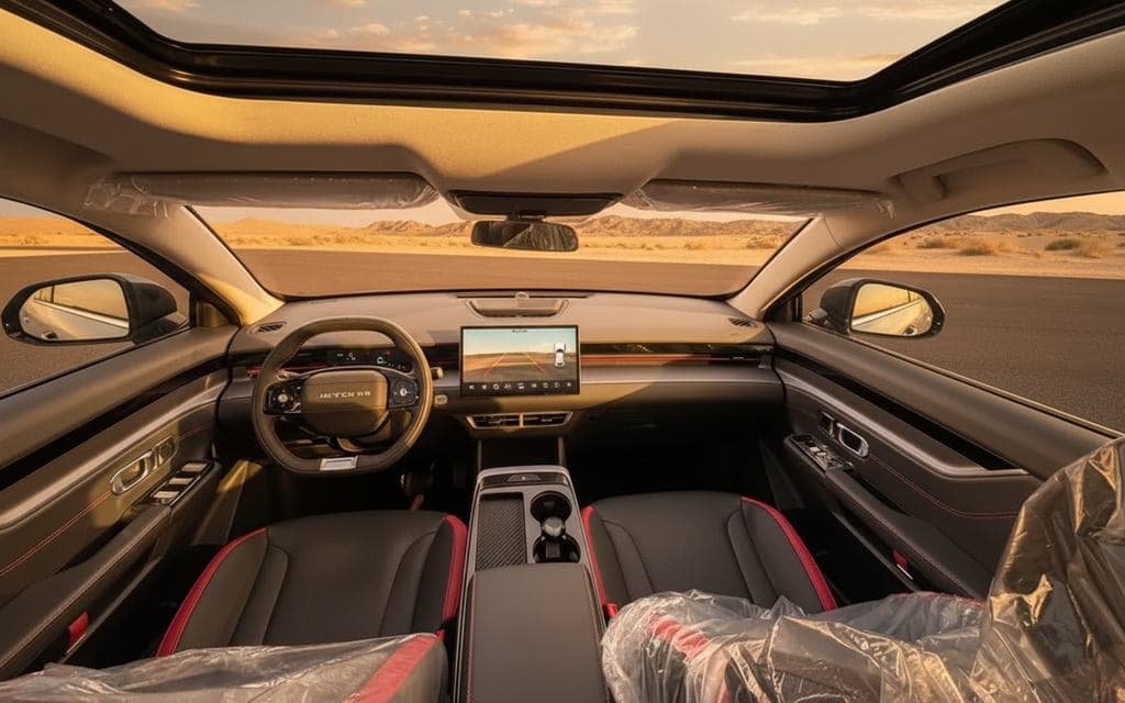 Jetour Dashing 2024 interior view showing trim – rental in Dubai