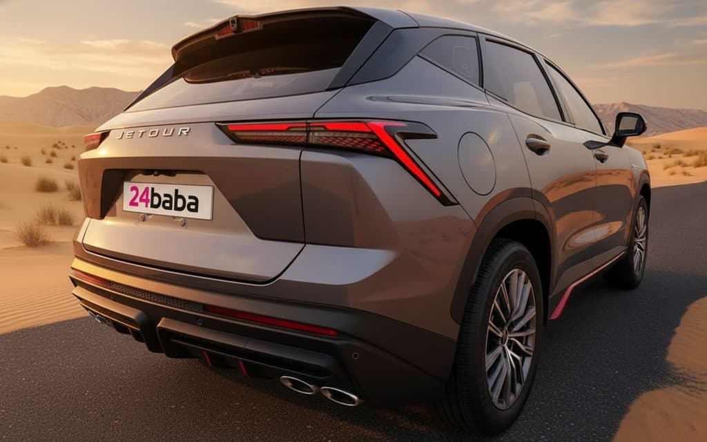 Jetour Dashing 2024 Grey rear view showing taillights – rental in Dubai