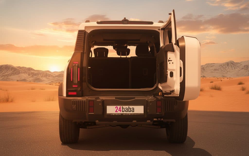 Jetour T2 2026 White rear view showing taillights – rental in Dubai