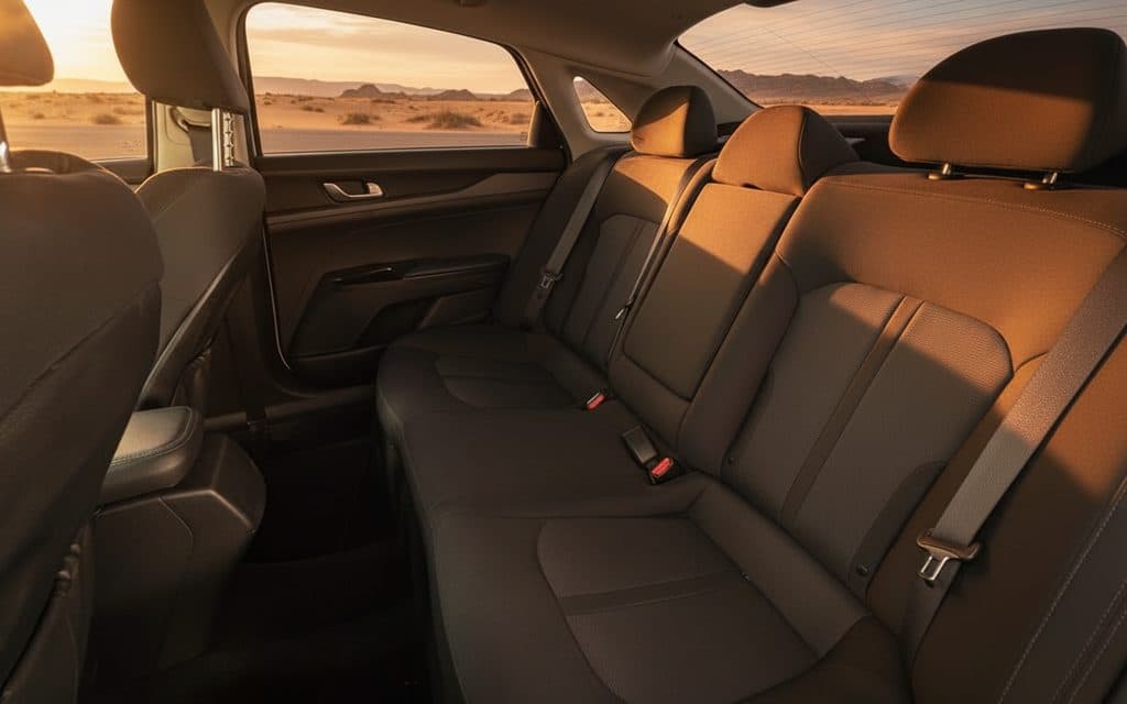 Kia K5 2021 leather seats and cabin – rental in Dubai