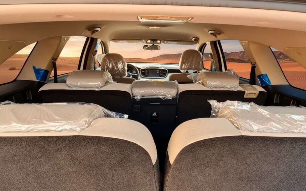 Kia Sorento 2022 leather seats and cabin – rental in Dubai