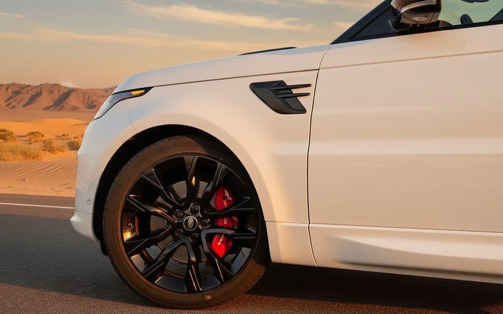 LandRover RangeRoverSport 2021 alloy wheel close up – rental in Dubai
