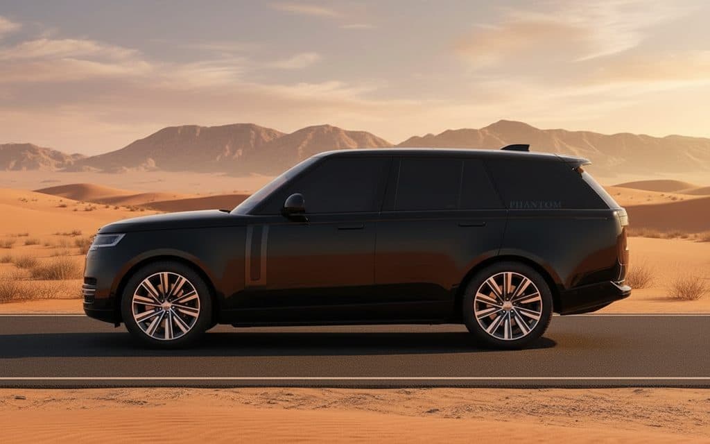 LandRover RangeRover 2022 Black side profile – rental in Dubai