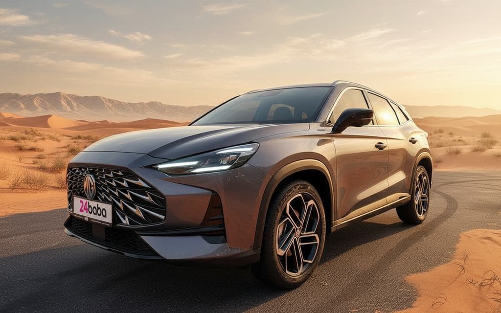 Mg One 2024 Grey front view with headlights – rental in Dubai