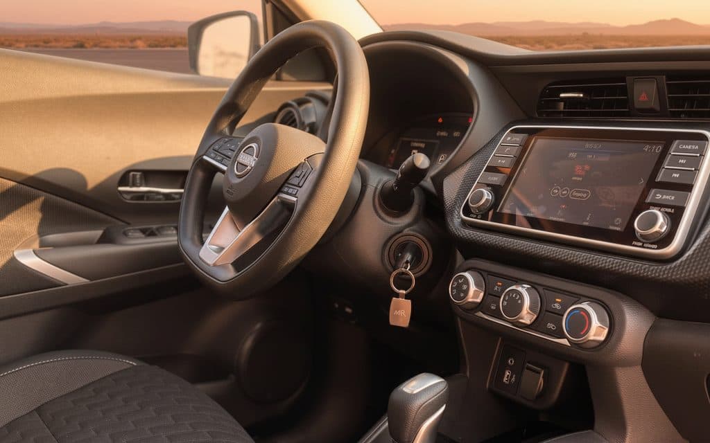 Nissan Kicks 2024 interior view showing trim – rental in Dubai