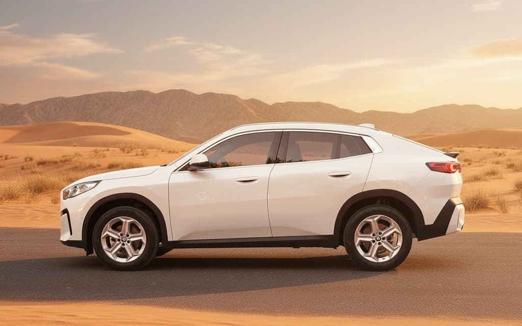 Bmw X2 2024 White side profile – rental in Dubai