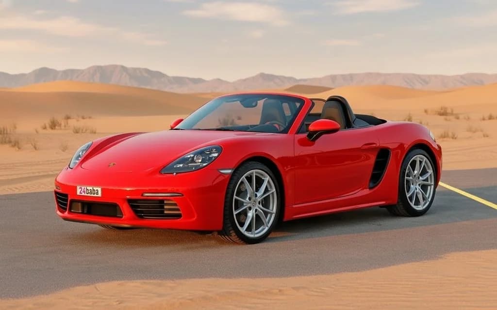 Porsche Boxster 2025 Red rental in Dubai