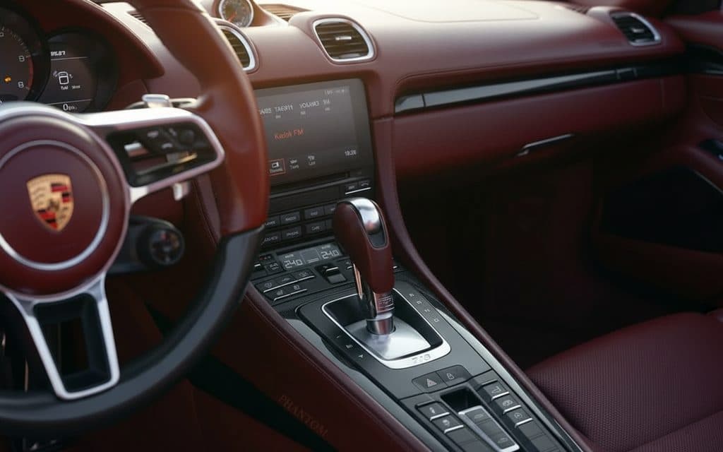 Porsche Boxster 2021 interior view showing trim – rental in Dubai