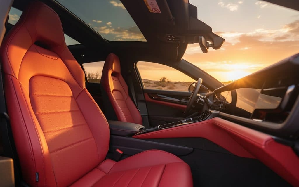 Porsche Panamera 2025 leather seats and cabin – rental in Dubai