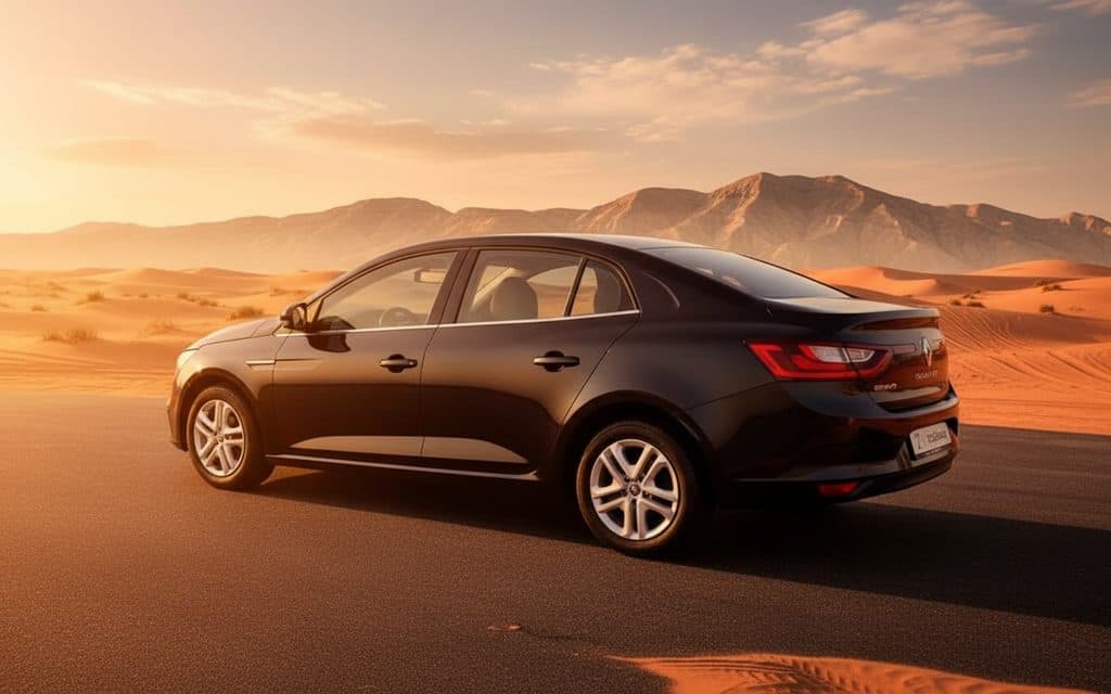 Renault Megane 2021 Black rear view showing taillights – rental in Dubai