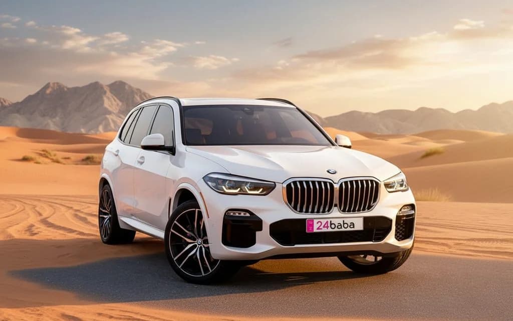 Bmw X5 2021 White cover image – rental in Dubai