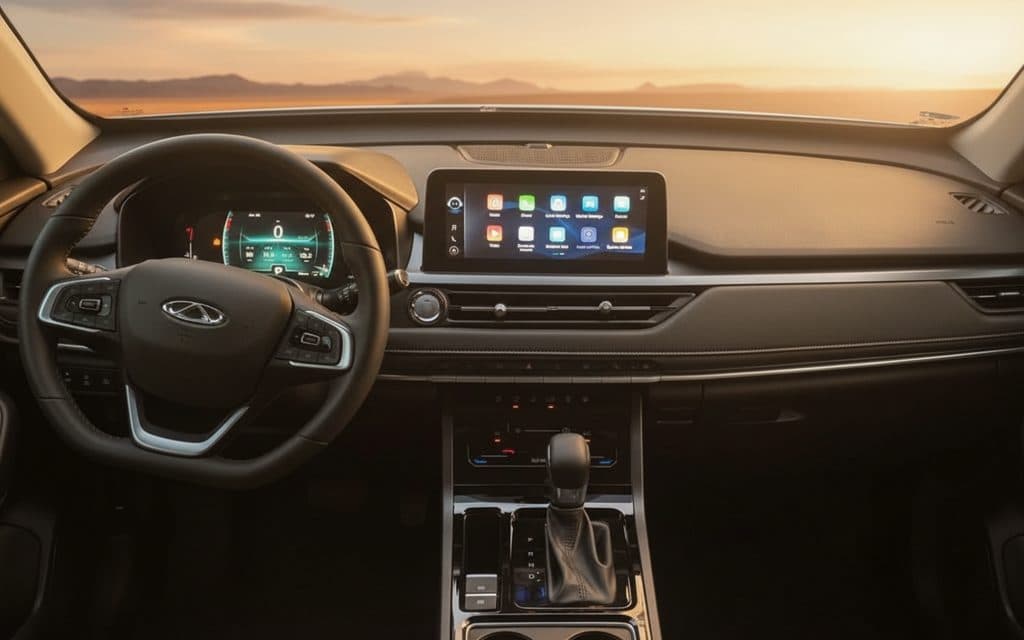 Chery Tiggo4 2025 dashboard and infotainment – rental in Dubai