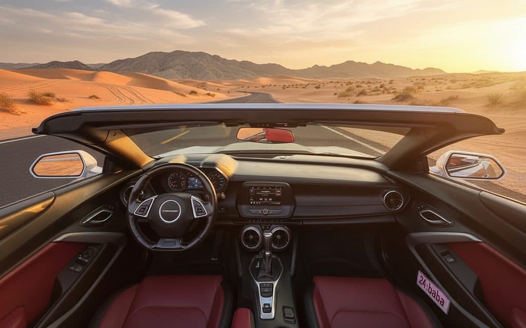 Chevrolet Camaro 2020 interior view showing trim – rental in Dubai