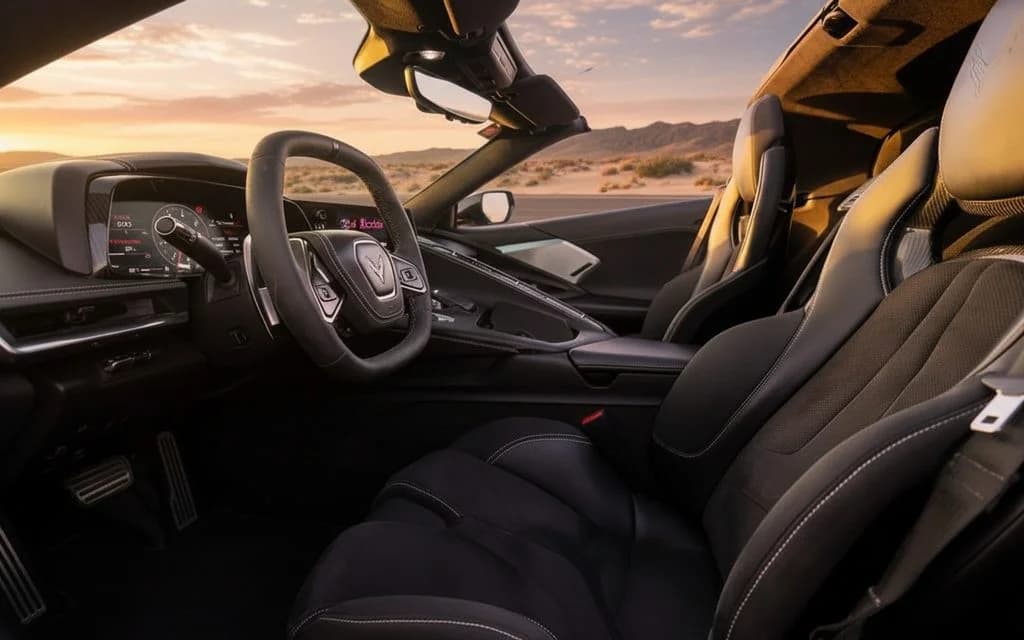 Chevrolet Corvette 2020 interior view showing trim – rental in Dubai