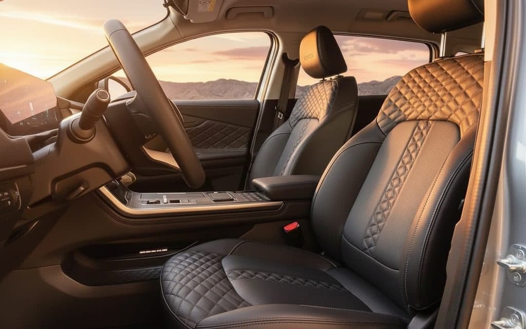 Exeed Txl 2025 leather seats and cabin – rental in Dubai