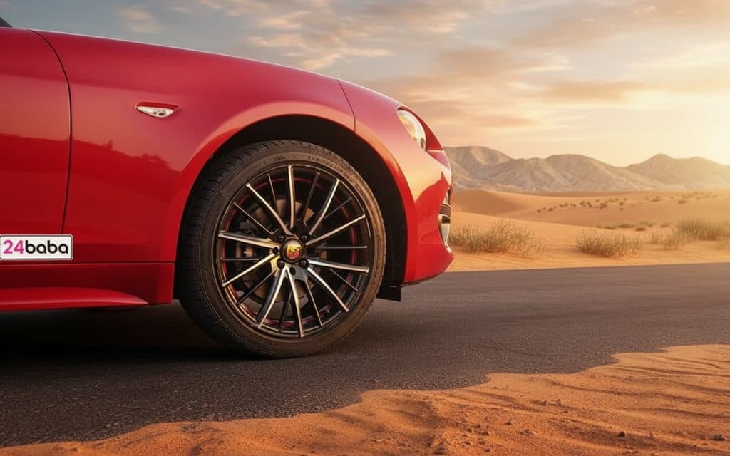 Fiat 124 2025 alloy wheel close up – rental in Dubai