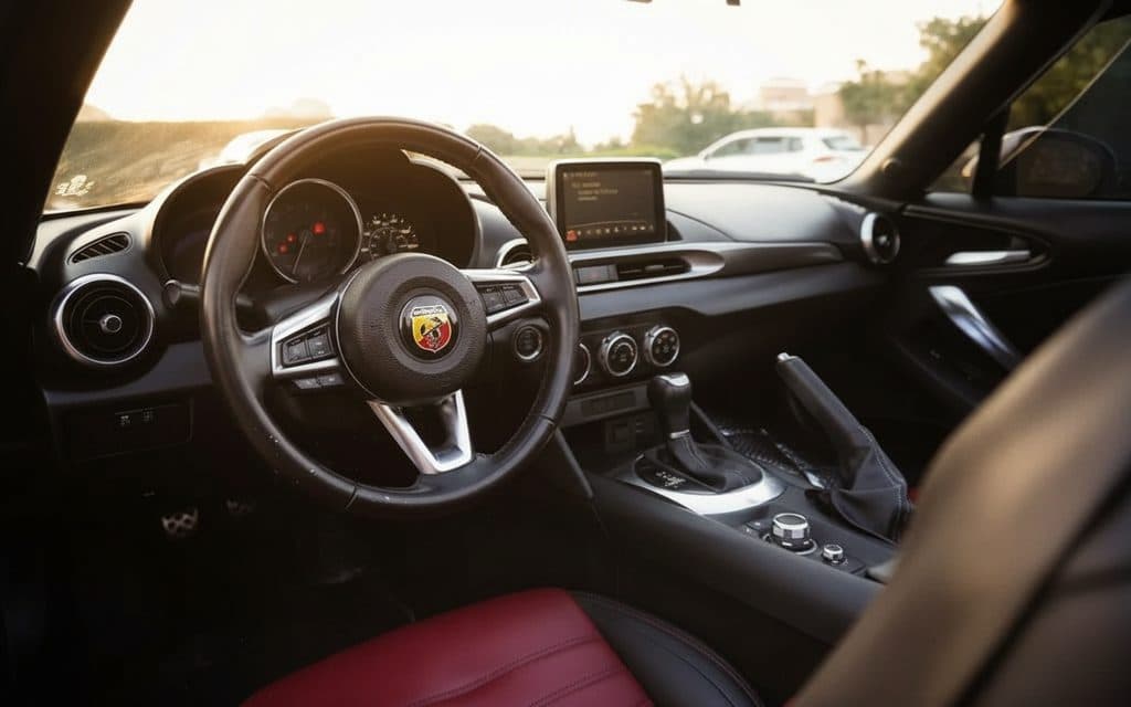 Fiat 124 2025 interior view showing trim – rental in Dubai