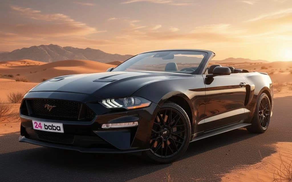 Ford Mustang 2022 Black cover image – rental in Dubai