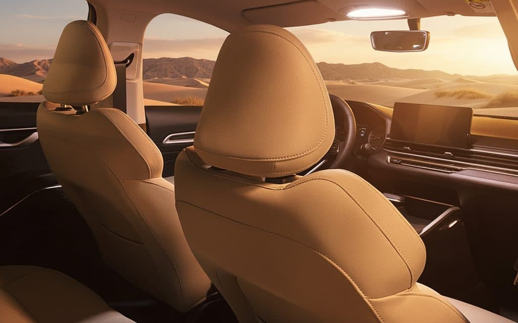 Geely Emgrand 2025 leather seats and cabin – rental in Dubai