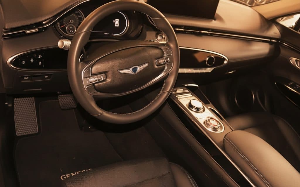 Genesis Gv70 2022 interior view showing trim – rental in Dubai