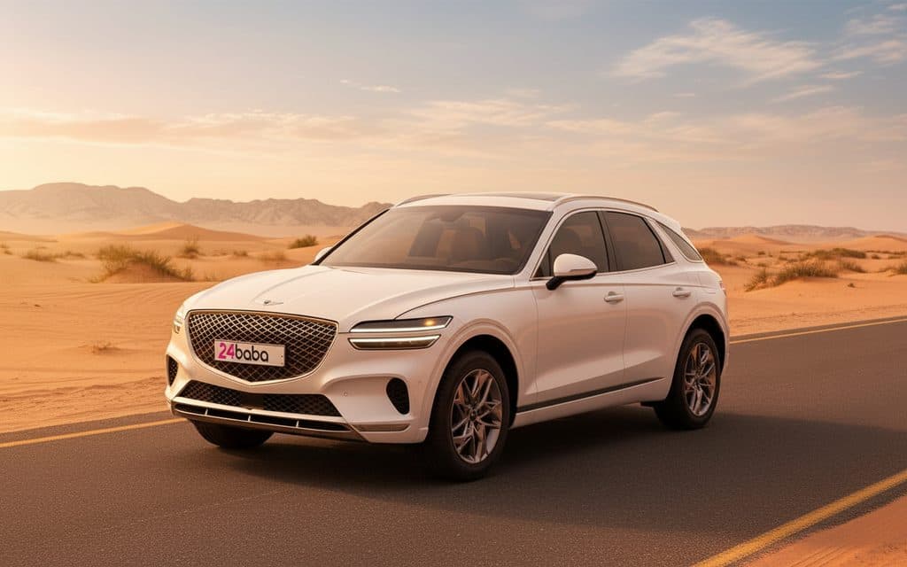 Genesis Gv70 2023 White cover image – rental in Dubai