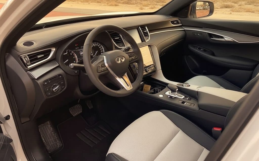 Infiniti Qx55 2023 interior view showing trim – rental in Dubai