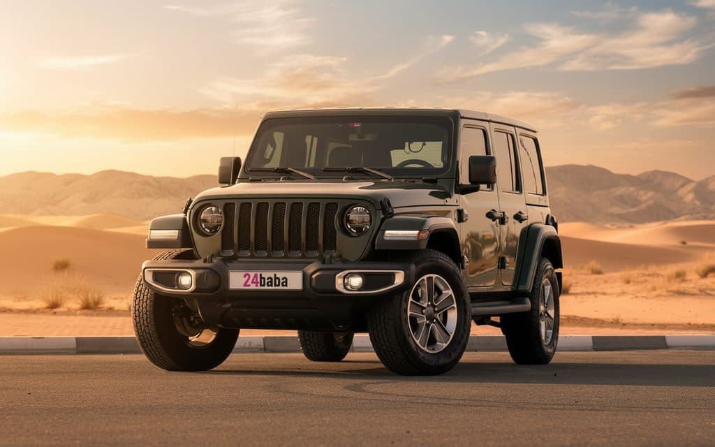 Jeep Wrangler 2021 Green cover image – rental in Dubai