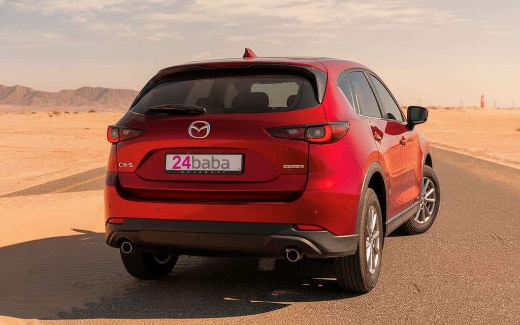 Mazda Cx 5 2023 Red rear view showing taillights – rental in Dubai