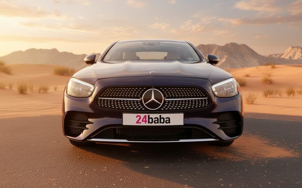 Mercedes E350 2021 Blue cover image – rental in Dubai