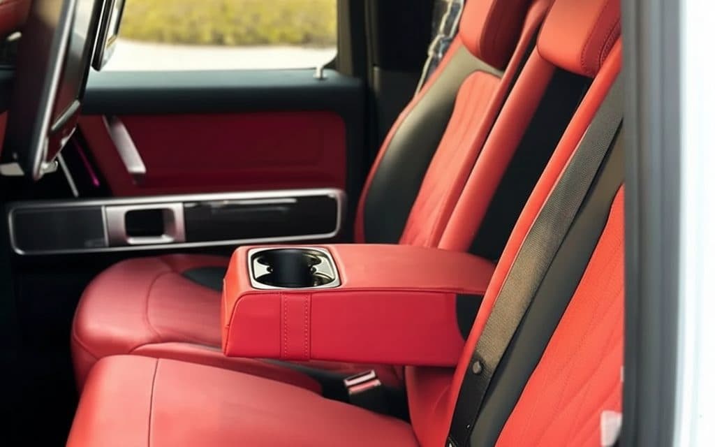 Mercedes G63 2023 leather seats and cabin – rental in Dubai